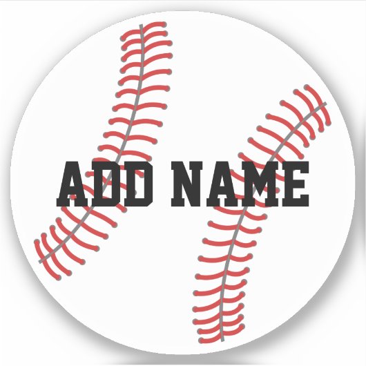 Baseball met aangepaste naam groen sticker (Voorkant)