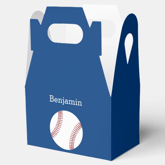 Baseball met aangepaste naam - Royal Blue Bedankdoosjes (Geopend)
