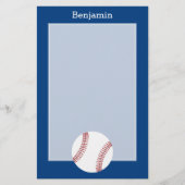 Baseball met aangepaste naam - Royal Blue Briefpapier (Voorkant)