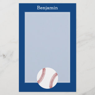 Baseball met aangepaste naam - Royal Blue Briefpapier