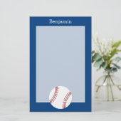 Baseball met aangepaste naam - Royal Blue Briefpapier (Staand voorkant)