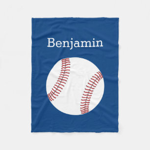 Baseball met aangepaste naam - Royal Blue Fleece Deken