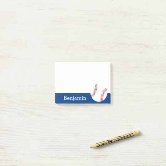 Baseball met aangepaste naam - Royal Blue Post-it® Notes (Op bureau)