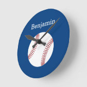 Baseball met aangepaste naam - Royal Blue Ronde Klok (Hoek)