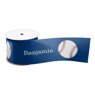 Baseball met aangepaste naam - Royal Blue Satijnen Lint