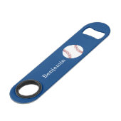 Baseball met aangepaste naam - Royal Blue Speed Flessenopener (Voorkant Gekanteld)