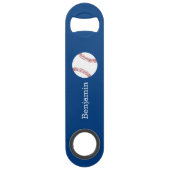 Baseball met aangepaste naam - Royal Blue Speed Flessenopener (Voorkant)