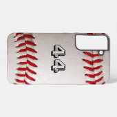 Baseball met aanpasbaar nummer samsung galaxy hoesje (Achterkant horizontaal)