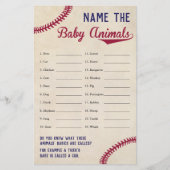 Baseball Met Baby shower Baby Baby Baby Name Game Flyer (Voorkant)