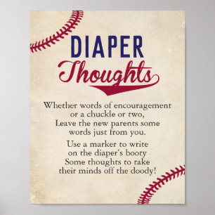 Baseball Met Baby shower diaper gedachten Poster