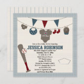 Baseball, met baby Shower-uitnodigingen Kaart (Voorkant / Achterkant)