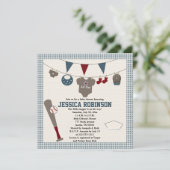 Baseball, met baby Shower-uitnodigingen Kaart (Staand voorkant)