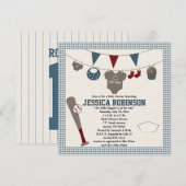 Baseball, met baby Shower-uitnodigingen Kaart (Voorkant / Achterkant)