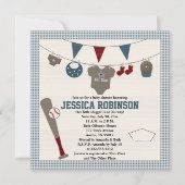 Baseball, met baby Shower-uitnodigingen Kaart (Voorkant)