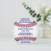 Baseball met blauw instripe rug kaart (Staand voorkant)