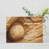 Baseball met boog-Mitzvah-uitnodigingen Kaart (Staand voorkant)