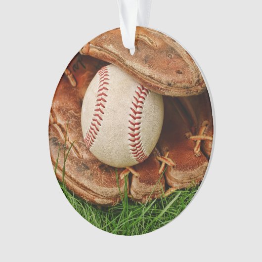 Baseball met een oude Mitt Ornament (voorkant)