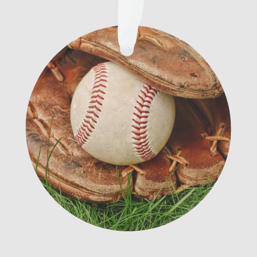 Baseball met een oude Mitt Ornament (voorkant)