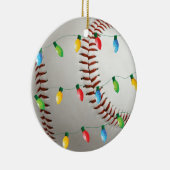 Baseball met feestversiering keramisch ornament (Rechts)