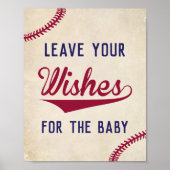 Baseball Met groot Baby shower wenst Baby Poster (Voorkant)
