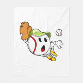 Baseball met honkbalhandschoen en Pet Fleece Deken (Voorkant)