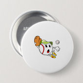 Baseball met honkbalhandschoen en Pet Ronde Button 7,6 Cm (Voorkant /achterkant)