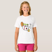 Baseball met honkbalhandschoen en Pet T-shirt (Voorkant volledig)