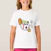 Baseball met honkbalhandschoen en Pet T-shirt (Voorkant)