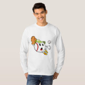 Baseball met honkbalhandschoen en Pet T-shirt (Voorkant volledig)