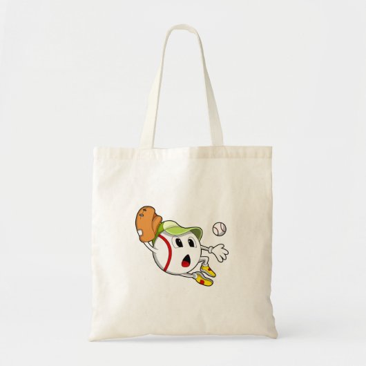 Baseball met honkbalhandschoen en Pet Tote Bag (Voorkant)