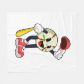 Baseball met honkbalknuppel fleece deken (Voorkant (Horizontaal))