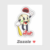 Baseball met honkbalknuppel sticker (Vel)