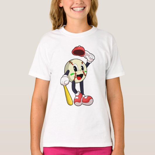 Baseball met honkbalknuppel t-shirt (Voorkant)