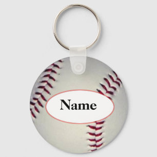 Baseball met jouw naam erop sleutelhanger