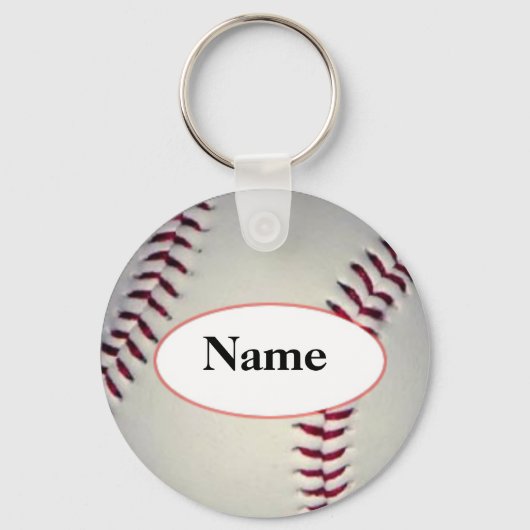 Baseball met jouw naam erop sleutelhanger (Voorkant)