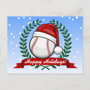 Baseball met kerstkerstkerstkerstkerstkersttasje feestdagenkaart