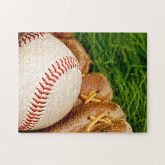 Baseball met Mitt Legpuzzel (Horizontaal)