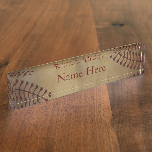 Baseball met Monogram Naambordje (Zijkant)