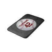 Baseball met naam en nummer badmat (Gekanteld)