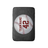 Baseball met naam en nummer badmat (Voorkant Verticaal)