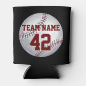 Baseball met naam en nummer blikjeskoeler (Voorkant)