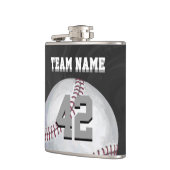 Baseball met naam en nummer heupfles (Links)