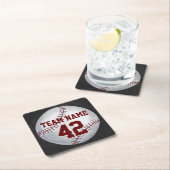 Baseball met naam en nummer kartonnen onderzetters (Insitu)