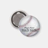 Baseball met naam en nummer magneet (Voorkant / Achterkant)