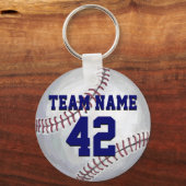 Baseball met naam en nummer sleutelhanger (Voorkant)