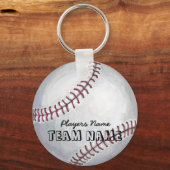 Baseball met naam en nummer sleutelhanger (Voorkant)