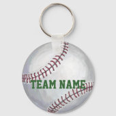 Baseball met naam en nummer sleutelhanger (Voorkant)