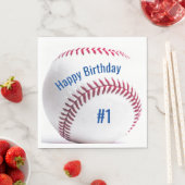 Baseball met naam en ouderdom van de Birthday Part Servet (Insitu)
