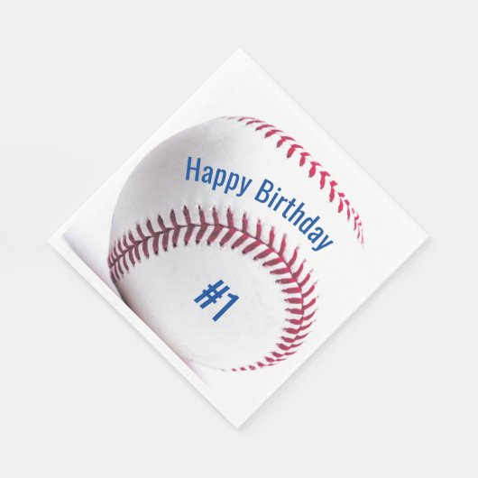 Baseball met naam en ouderdom van de Birthday Part Servet (Hoek)