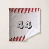 Baseball met  nummer bad handdoek (Wasdoekje)